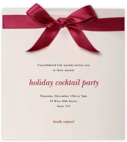 Satin Bow - Paperless Post - Company holiday party