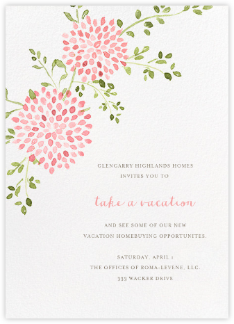 Dahlias (Tall) - Pink - Paperless Post - Launch Party Invitations