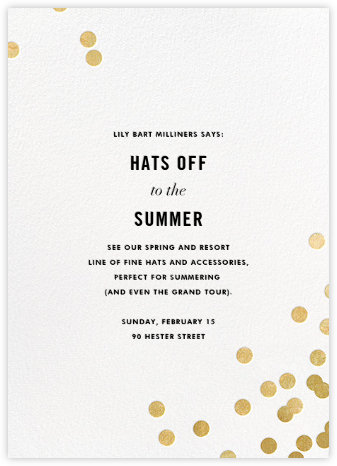 Confetti (Invitation) - White/Gold - kate spade new york - Launch Party Invitations