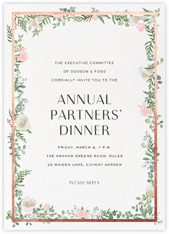 Lautaret - Rose Gold - Paperless Post - Business Dinner Invitations