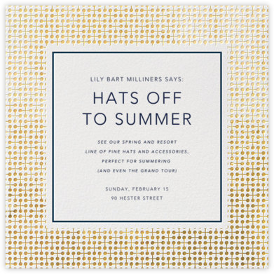 Jacks - Gold - Jonathan Adler - Launch Party Invitations