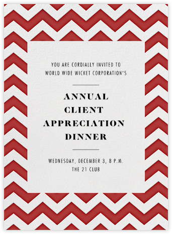 Chevrons (Tall) - Red - Paperless Post - Dinner Invitations