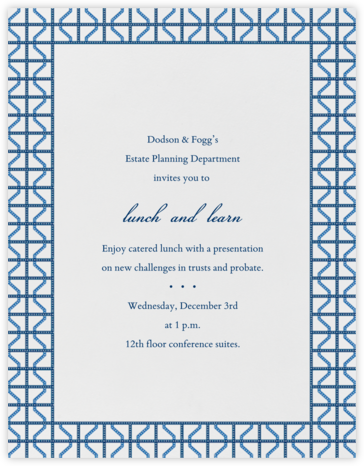 Rive Gauche - Blue - Paperless Post - Dinner Invitations