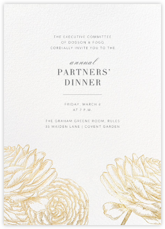Ranunculus - Gold - Paperless Post - Dinner Invitations