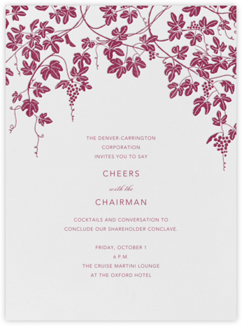 Vineyard I (Invitation) - Burgundy - Paperless Post - Launch Party Invitations