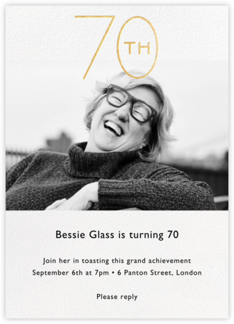 Decade Photo (Seventy) - Gold - Paperless Post - Milestone Birthday Invitations 