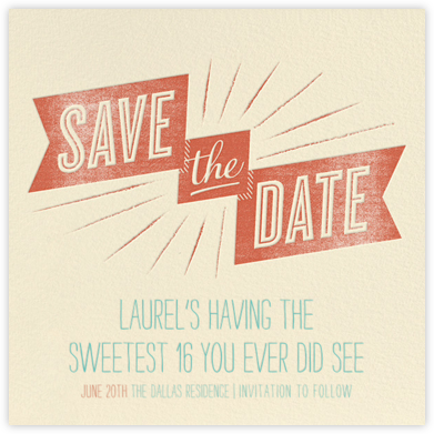 Ribbon Glee - Blood Orange - Crate & Barrel - Save the date for birthday