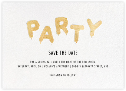 Mylar Party - Gold - Paperless Post - Save the date for birthday
