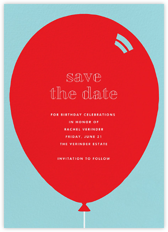 Birthday Balloon - Red - Paperless Post - Save the date for birthday