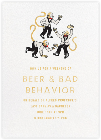 Monkey Suits - Paperless Post - Bachelor party invitations