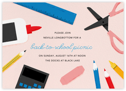 Bookbag Essentials - Paperless Post - Back to School Invitations
