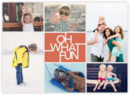 Fun Lines (Multi-Photo) - Red - Paperless Post - Holiday Photo Cards 