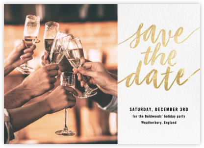 Evelina (Photo) -  White/Gold - Paperless Post - Party save the dates