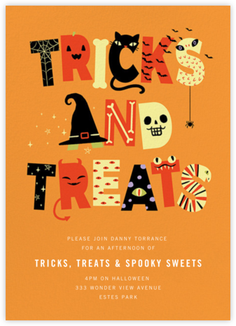 Tricky Letters - Paperless Post - Halloween invitations 