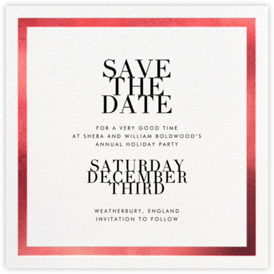 Editorial II (Save the Date) - White/Red - Paperless Post - Holiday Save the Dates