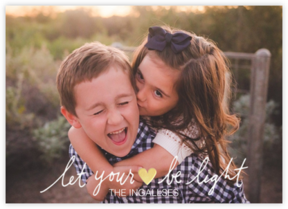 Heart Light - Paper Source - Holiday Photo Cards 