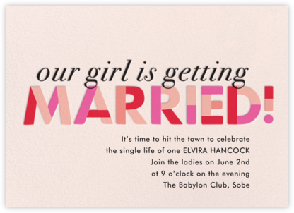 Our Girl's Getting Married - Paper Source - Printable Invitations