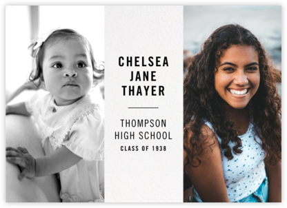 Then and Now - Paperless Post - College Graduation Announcements