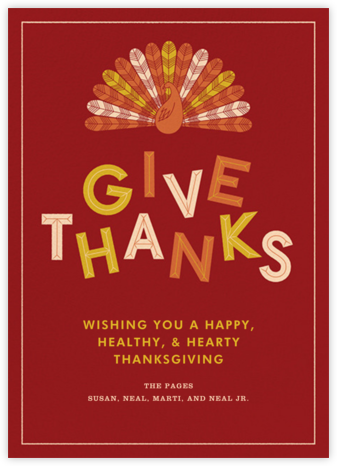 Turkey Feathers - Crate & Barrel - Thanksgiving Cards 