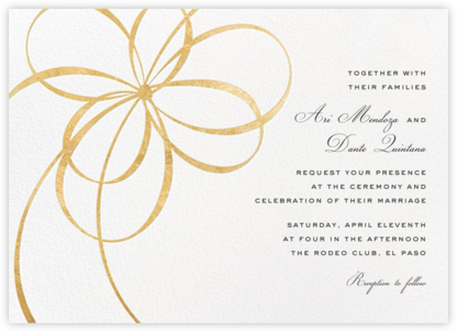 Belle Boulevard (Invitation) - Gold - kate spade new york - Modern wedding invitations 