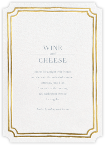 Roosevelt - Gold - Sugar Paper - Wine Party Invitations