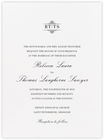 Cheverny - Black - Crane & Co. - Classic wedding invitations 