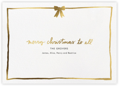 Golden Ribbon - Linda and Harriett - Elegant Christmas Cards