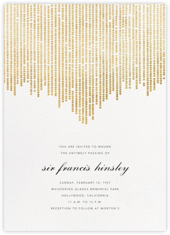 Josephine Baker - White/Gold - Paperless Post - Memorial service invitations