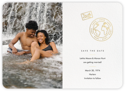 Aerogramme - Paperless Post - Gold Save The Dates