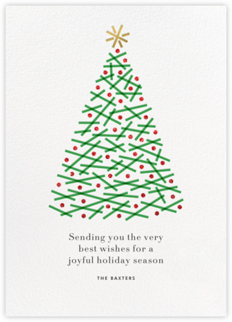 Crisscross Tree - White - Paperless Post - Christmas Tree Cards