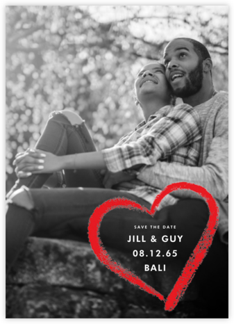 Lipstick Heart (Tall) - Paperless Post - Save the Dates