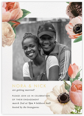 Floral Collage Photo - kate spade new york - Engagement party invitations 