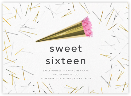 Shout - CONFETTISYSTEM - Sweet 16 invitations