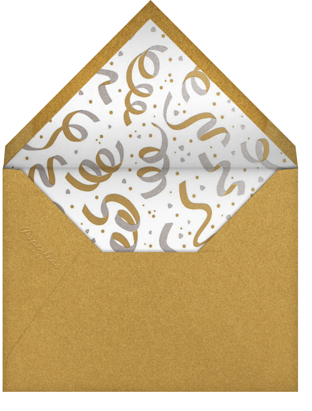 Confetti and Streamers - Gold/Silver - Paperless Post - Envelope