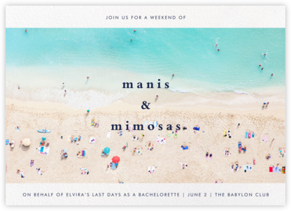 Beach - Gray Malin - Bachelorette Party Invitations 