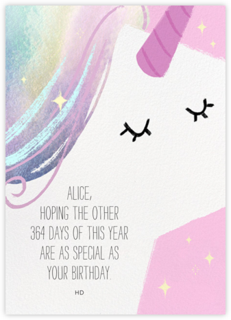 Unicorn Hair - Paperless Post - Birthday Cards