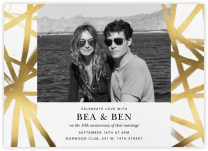 Channels Photo - White/Gold - Kelly Wearstler - Anniversary Invitations