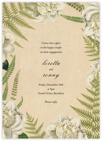 Fern Bouquet - John Derian - Engagement party invitations 