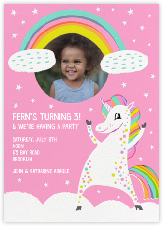 Unicorn Invitations Send Online Instantly Rsvp Tracking Get the kids excited for a magical gathering with a stunning unicorn invitation! unicorn invitations send online