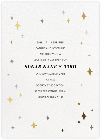 Space Age Stars - Paperless Post - Surprise Party Invitations 