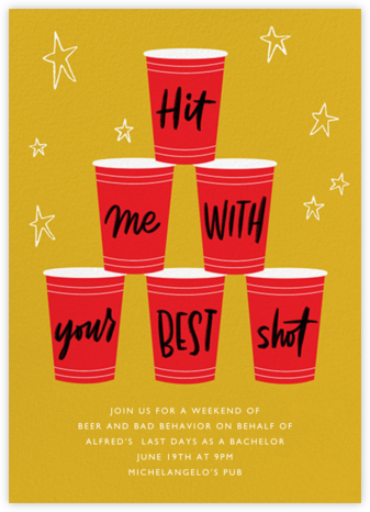 The Pong Song - Paperless Post - Bachelor party invitations