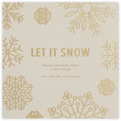 Etched Snowflakes - Cream - Paperless Post - Christmas Cards