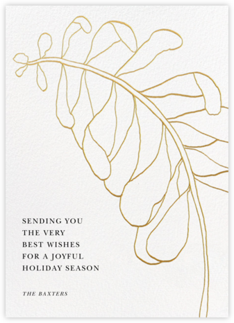 Contour Branch - White - Paperless Post - Elegant Christmas Cards
