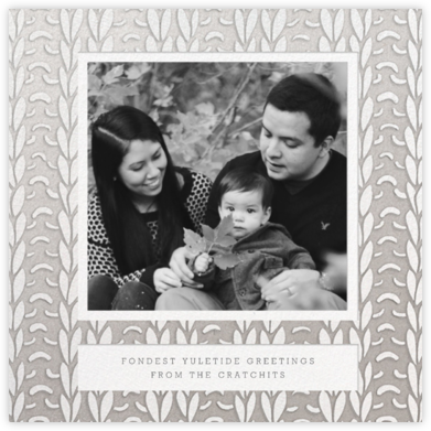 Stitch in Time - Silver - Paperless Post - Holiday Photo Cards 