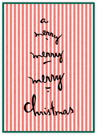Candy Cane Crosshatch - kate spade new york - Christmas Cards