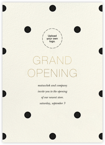 Diadem Dots - Black - Sugar Paper - Launch Party Invitations