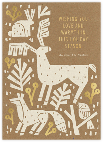 Cutout Fauna - Paperless Post - Christmas Cards