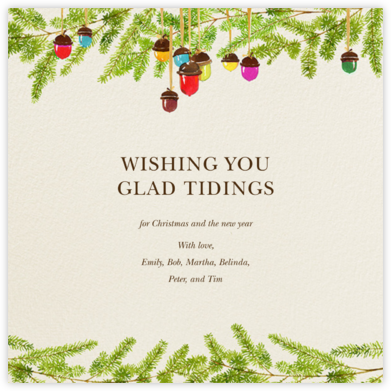 Acorn Ornaments - Felix Doolittle - Christmas Cards