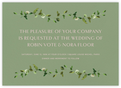 Cadenza (Invitation) - Palm - Venamour - Romantic wedding invitations 