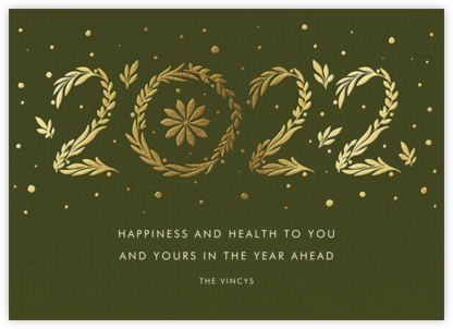 Auld Lang Laurels - Paperless Post - New Year Cards 